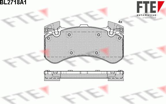 FTE 9010943 - Комплект спирачно феродо, дискови спирачки vvparts.bg