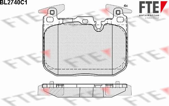 FTE 9010955 - Комплект спирачно феродо, дискови спирачки vvparts.bg