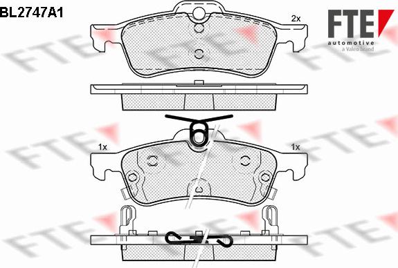 FTE BL2747A1 - Комплект спирачно феродо, дискови спирачки vvparts.bg