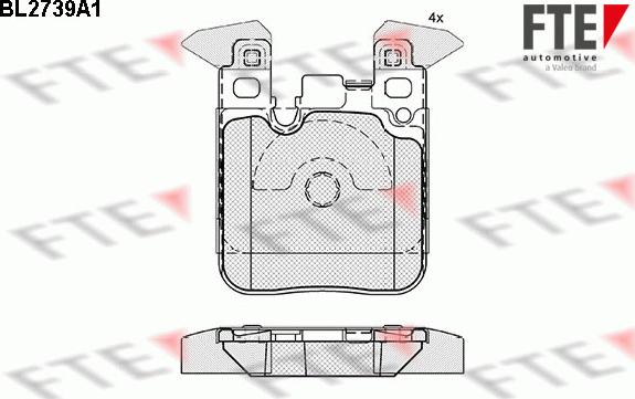 FTE BL2739A1 - Комплект спирачно феродо, дискови спирачки vvparts.bg