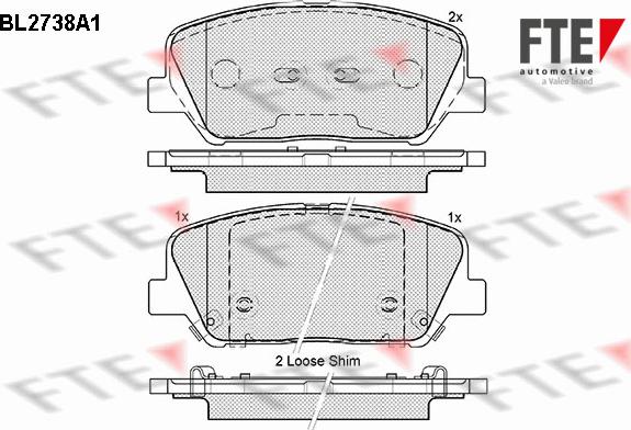 FTE BL2738A1 - Комплект спирачно феродо, дискови спирачки vvparts.bg