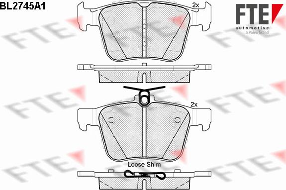 FTE BL2745A1 - Комплект спирачно феродо, дискови спирачки vvparts.bg