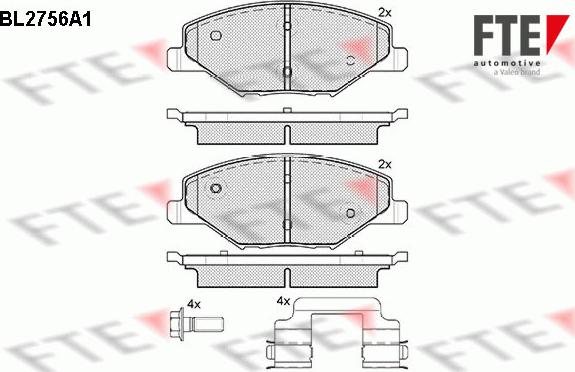 FTE 9010964 - Комплект спирачно феродо, дискови спирачки vvparts.bg