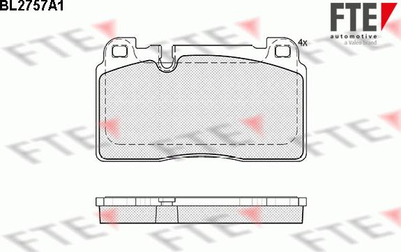 FTE BL2757A1 - Комплект спирачно феродо, дискови спирачки vvparts.bg