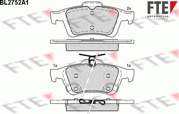 FTE BL2752A1 - Комплект спирачно феродо, дискови спирачки vvparts.bg