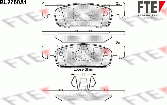 FTE 9010967 - Комплект спирачно феродо, дискови спирачки vvparts.bg