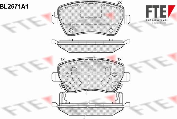 FTE 9010906 - Комплект спирачно феродо, дискови спирачки vvparts.bg