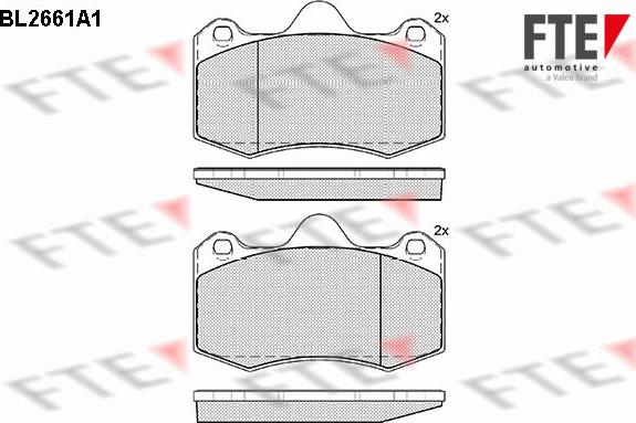 FTE BL2661A1 - Комплект спирачно феродо, дискови спирачки vvparts.bg