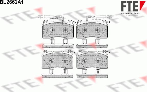 FTE 9010901 - Комплект спирачно феродо, дискови спирачки vvparts.bg