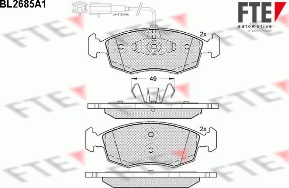 FTE 9010915 - Комплект спирачно феродо, дискови спирачки vvparts.bg