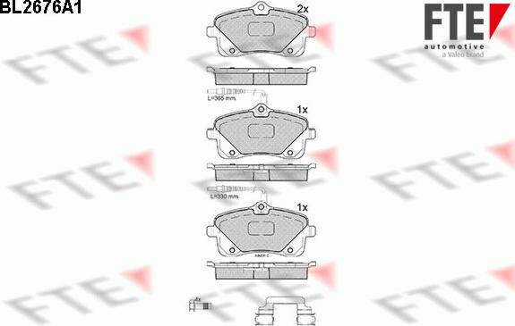 FTE 9010911 - Комплект спирачно феродо, дискови спирачки vvparts.bg