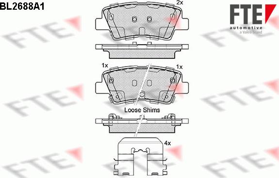 FTE 9010918 - Комплект спирачно феродо, дискови спирачки vvparts.bg