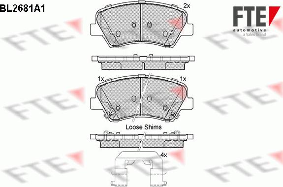 FTE 9010913 - Комплект спирачно феродо, дискови спирачки vvparts.bg