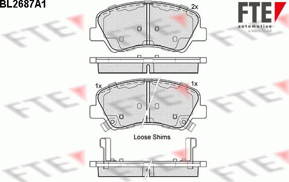 FTE 9010917 - Комплект спирачно феродо, дискови спирачки vvparts.bg