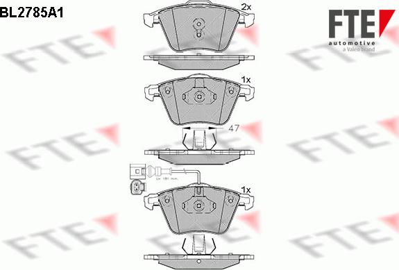 FTE 9010980 - Комплект спирачно феродо, дискови спирачки vvparts.bg