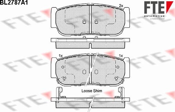 FTE BL2787A1 - Комплект спирачно феродо, дискови спирачки vvparts.bg