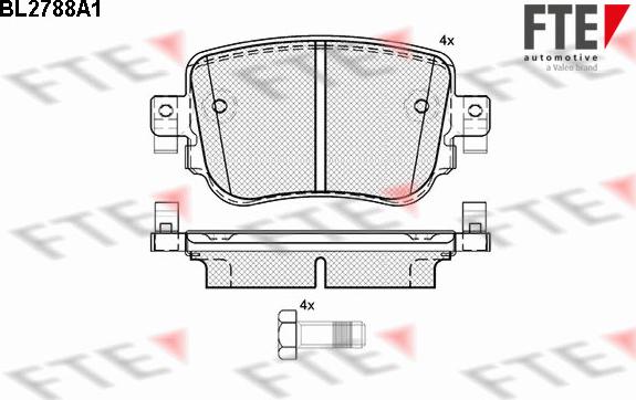 FTE 9010982 - Комплект спирачно феродо, дискови спирачки vvparts.bg