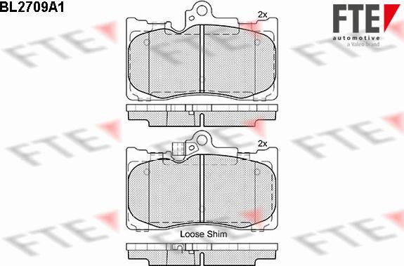 FTE BL2709A1 - Комплект спирачно феродо, дискови спирачки vvparts.bg