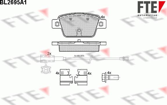 FTE 9010924 - Комплект спирачно феродо, дискови спирачки vvparts.bg