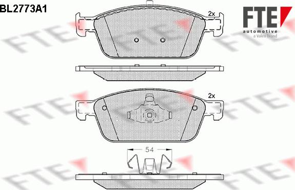 FTE BL2773A1 - Комплект спирачно феродо, дискови спирачки vvparts.bg