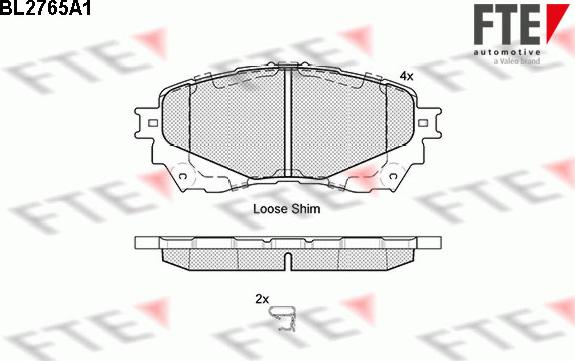 FTE 9010972 - Комплект спирачно феродо, дискови спирачки vvparts.bg