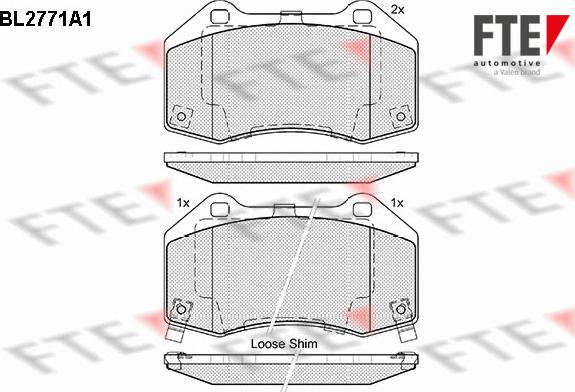 FTE 9010977 - Комплект спирачно феродо, дискови спирачки vvparts.bg