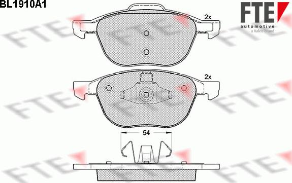 FTE 9010499 - Комплект спирачно феродо, дискови спирачки vvparts.bg