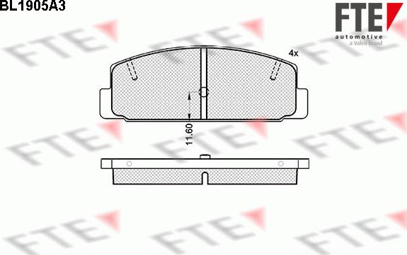 FTE BL1905A3 - Комплект спирачно феродо, дискови спирачки vvparts.bg