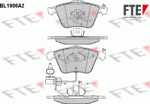 FTE 9010495 - Комплект спирачно феродо, дискови спирачки vvparts.bg