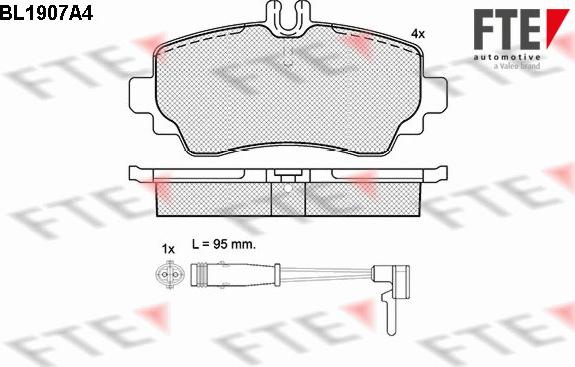 FTE 9010496 - Комплект спирачно феродо, дискови спирачки vvparts.bg