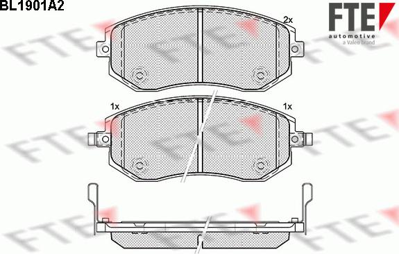 FTE 9010490 - Комплект спирачно феродо, дискови спирачки vvparts.bg