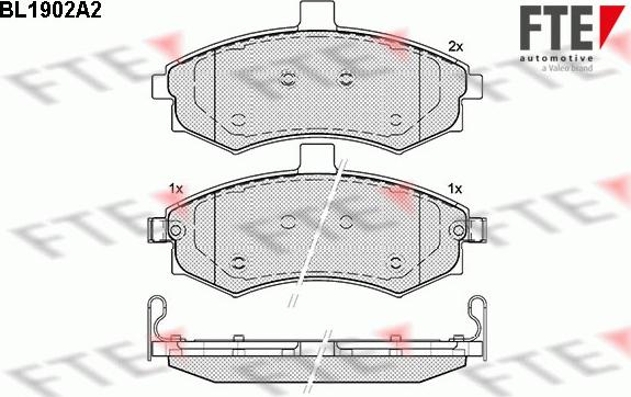 FTE 9010491 - Комплект спирачно феродо, дискови спирачки vvparts.bg