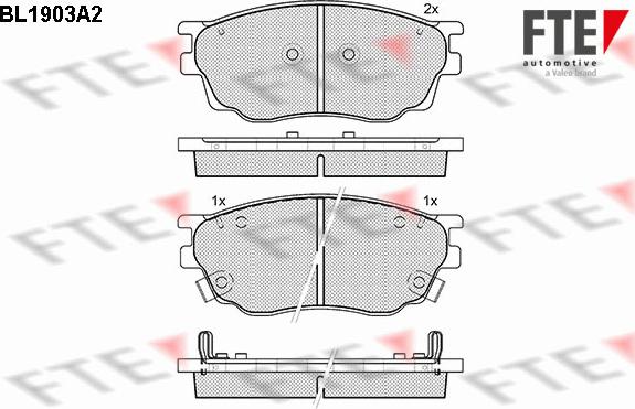 FTE 9010492 - Комплект спирачно феродо, дискови спирачки vvparts.bg