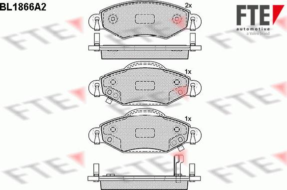 FTE 9010445 - Комплект спирачно феродо, дискови спирачки vvparts.bg