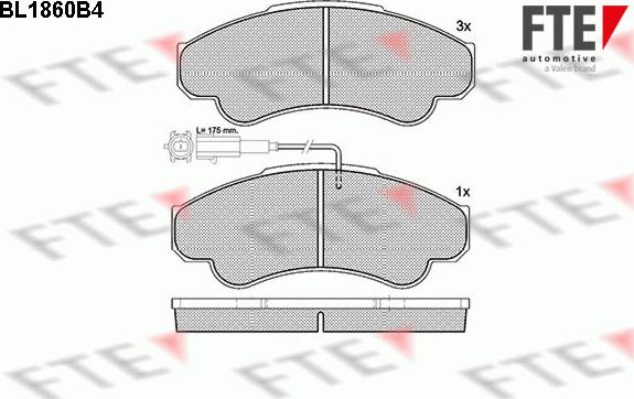 FTE 9010440 - Комплект спирачно феродо, дискови спирачки vvparts.bg