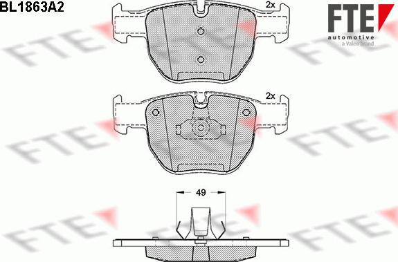 FTE 9010443 - Комплект спирачно феродо, дискови спирачки vvparts.bg