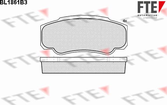 FTE BL1861B3 - Комплект спирачно феродо, дискови спирачки vvparts.bg