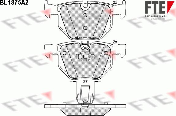 FTE BL1875A2 - Комплект спирачно феродо, дискови спирачки vvparts.bg