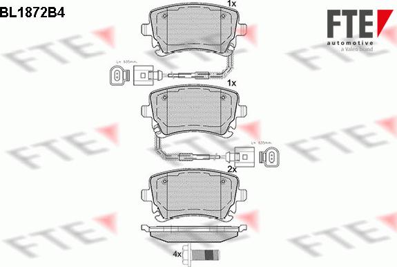 FTE BL1872B4 - Комплект спирачно феродо, дискови спирачки vvparts.bg