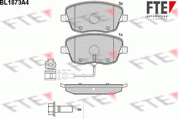 FTE 9010455 - Комплект спирачно феродо, дискови спирачки vvparts.bg