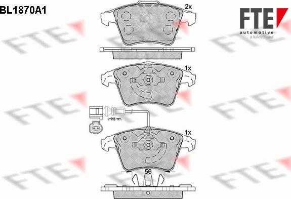 FTE 9010450 - Комплект спирачно феродо, дискови спирачки vvparts.bg