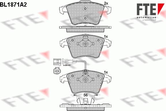 FTE 9010451 - Комплект спирачно феродо, дискови спирачки vvparts.bg