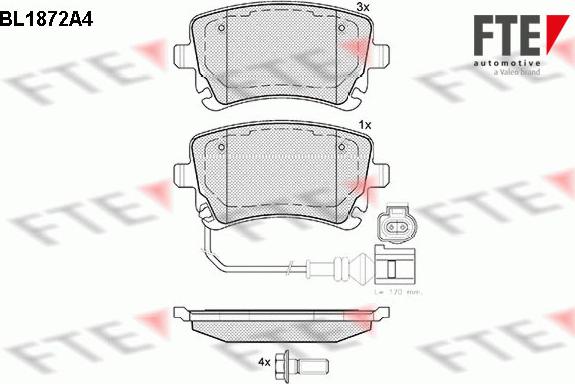 FTE 9010453 - Комплект спирачно феродо, дискови спирачки vvparts.bg