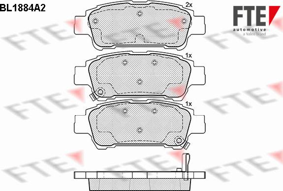 FTE BL1884A2 - Комплект спирачно феродо, дискови спирачки vvparts.bg