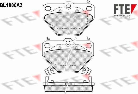 FTE BL1880A2 - Комплект спирачно феродо, дискови спирачки vvparts.bg