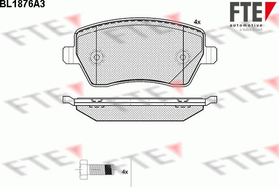 FTE BL1876A3 - Комплект спирачно феродо, дискови спирачки vvparts.bg