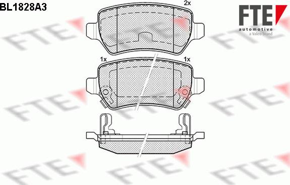 FTE BL1828A3 - Комплект спирачно феродо, дискови спирачки vvparts.bg