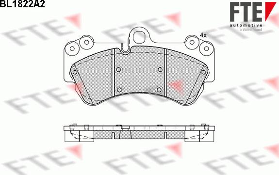 FTE BL1822A2 - Комплект спирачно феродо, дискови спирачки vvparts.bg