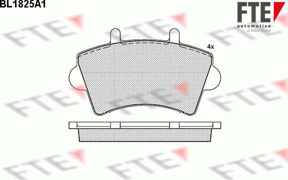 FTE 9010403 - Комплект спирачно феродо, дискови спирачки vvparts.bg