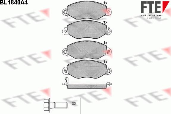 FTE BL1840A4 - Комплект спирачно феродо, дискови спирачки vvparts.bg